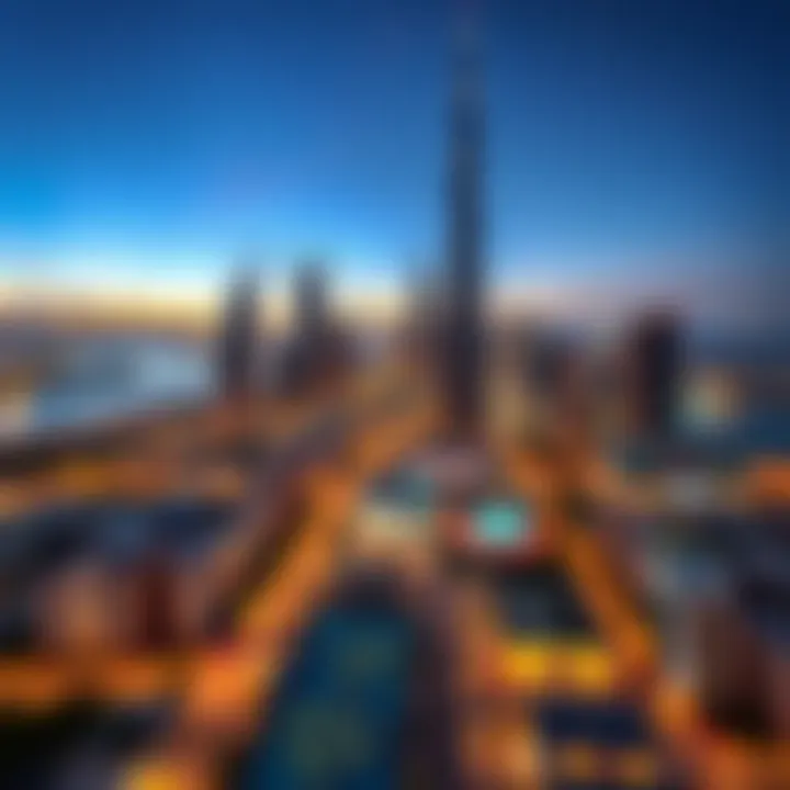 Panoramic view of Dubai including Al Batool Tower