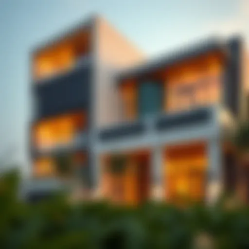 Stunning exterior view of Al Hathboor Residence showcasing modern architecture