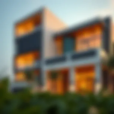 Architectural Marvel of Al Hathboor Residence Stunning exterior view of Al Hathboor Residence showcasing modern architecture