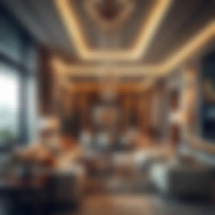 Luxurious interior design elements of a residential unit in فايف بالم جميرا فيلج