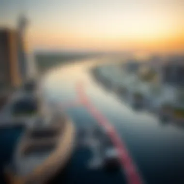 Map illustration highlighting Binghatti Canal's strategic location in Dubai.