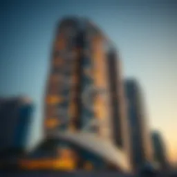 Exterior view of Blue Bay Tower showcasing its unique architectural design