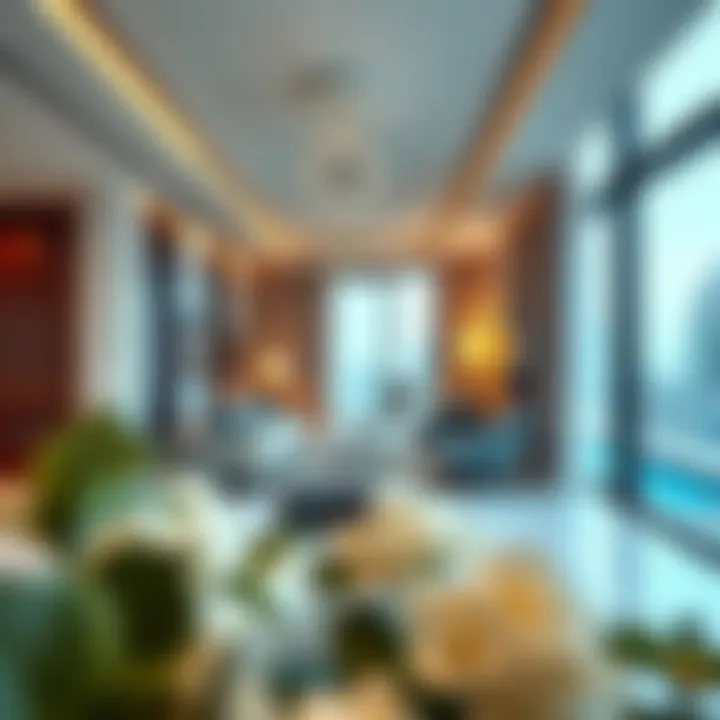 Interior design of a residential unit in Blue Bay Tower highlighting modern elegance