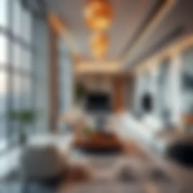 Interior spaces of BM Towers demonstrating contemporary architectural elements