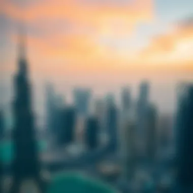 Dubai Skyline from Burj Khalifa The stunning skyline of Dubai from the observation deck