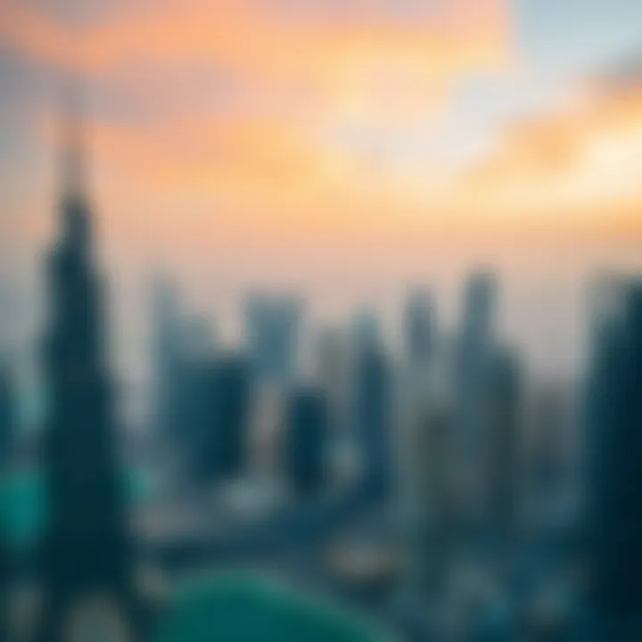 Dubai Skyline from Burj Khalifa The stunning skyline of Dubai from the observation deck