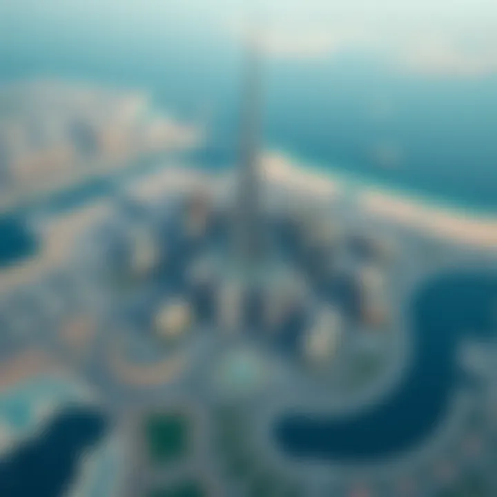 Aerial Perspective of Burj Mi and Its Developments Aerial view showcasing Burj Mi's surrounding developments