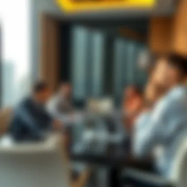 Business professionals discussing in a conference room