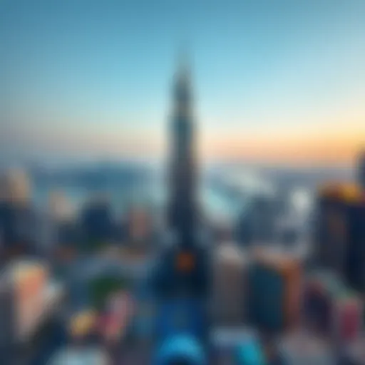 Aerial view showcasing City Tower 2 against the Dubai skyline