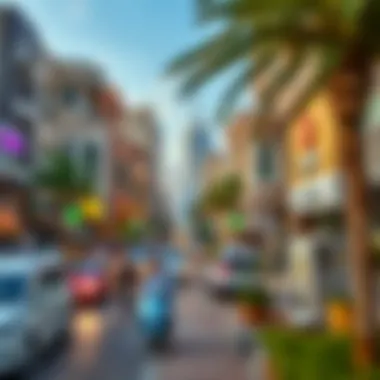 A bustling Dubai neighborhood reflecting the vibrancy of the rental market