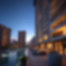 A modern apartment complex in Dubai showcasing luxury living