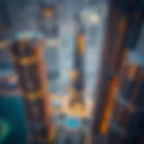 Stunning aerial view of Damac XL Tower showcasing its unique architectural design