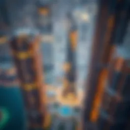 Stunning aerial view of Damac XL Tower showcasing its unique architectural design
