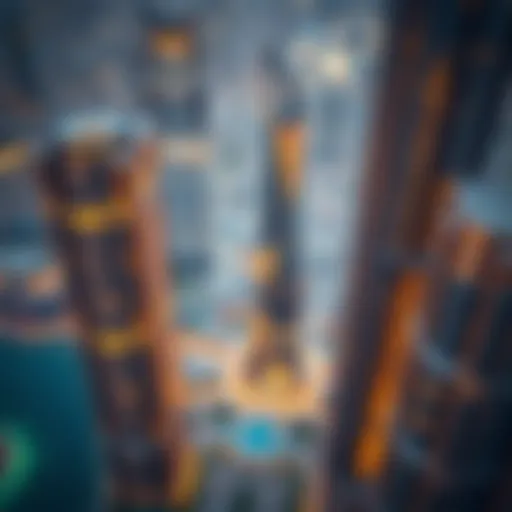 Stunning aerial view of Damac XL Tower showcasing its unique architectural design