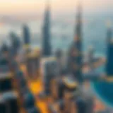 Panoramic view of Dubai skyline showcasing luxury properties