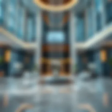 Luxurious lobby interior of 23 Marina Tower highlighting modern design