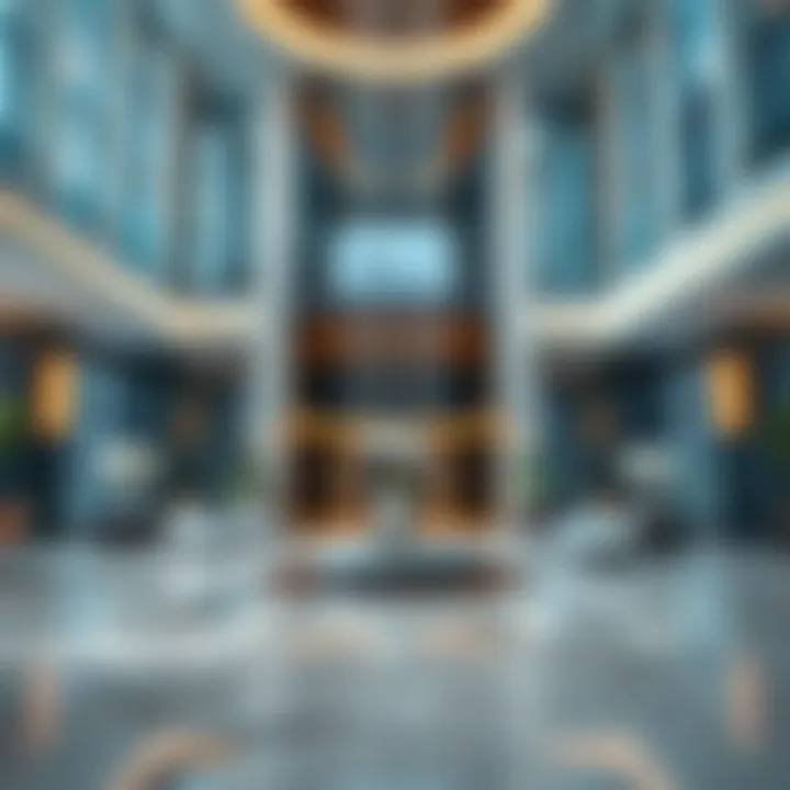 Luxurious lobby interior of 23 Marina Tower highlighting modern design