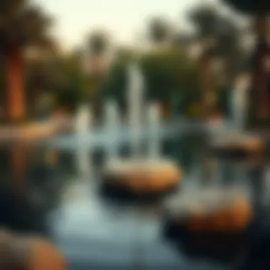 Tranquil water features enhancing the natural landscape of Al Barari Park