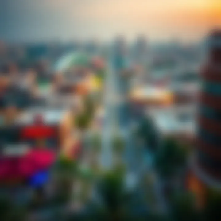 Panoramic view of Al Nahda area highlighting its vibrant surroundings