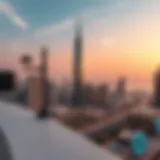 Stunning view of Al Thuriah Tower against Dubai's skyline