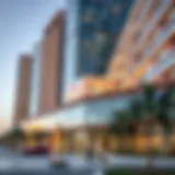 Modern Architecture of Al Wasl Building A striking view of the Al Wasl Building showcasing its modern architectural elements