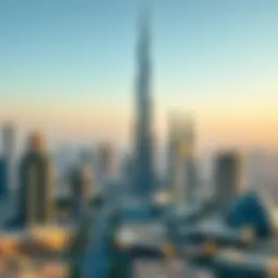 The iconic Burj Khalifa towering over the Dubai skyline