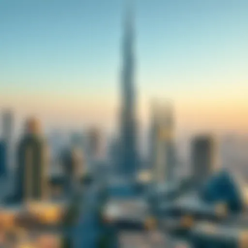 The iconic Burj Khalifa towering over the Dubai skyline