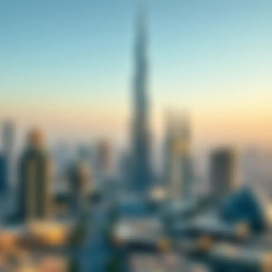 The iconic Burj Khalifa towering over the Dubai skyline