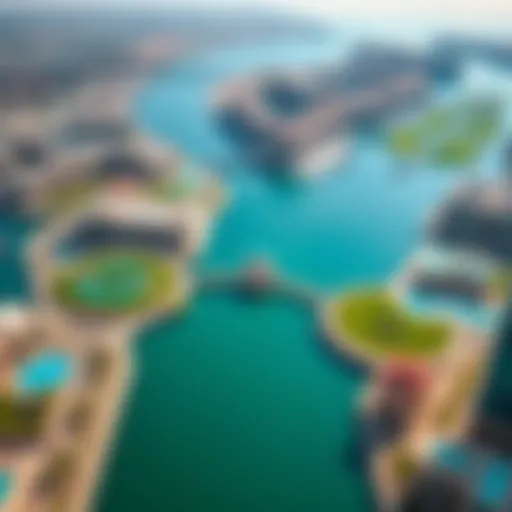 Stunning aerial view of Binghatti Canal showcasing its unique architecture and waterways.