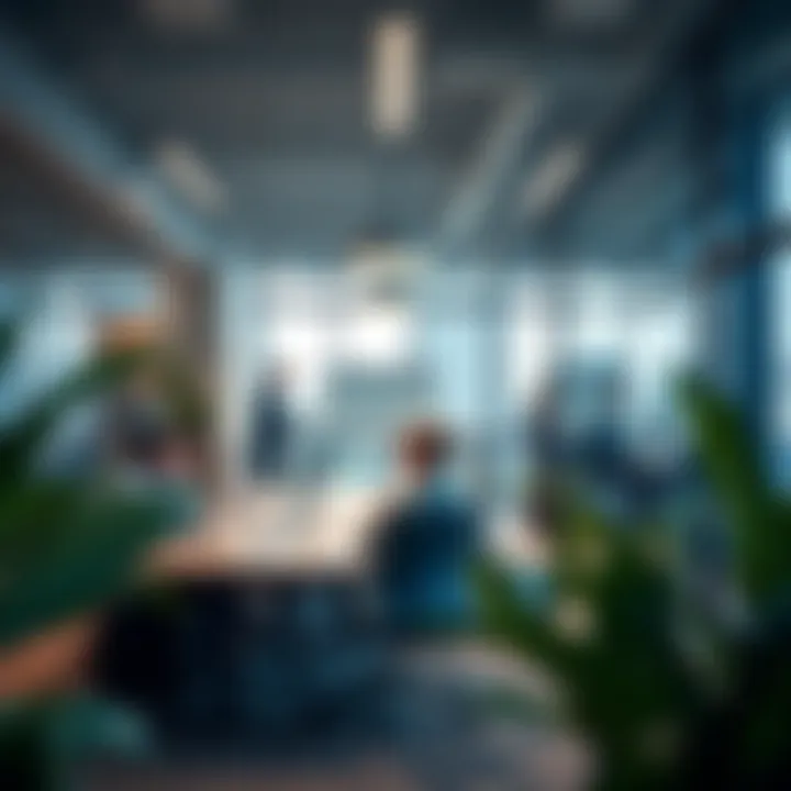 A collaborative workspace within a business centre fostering innovation
