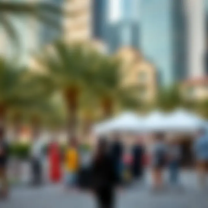 Vibrant community events taking place in DIFC Central Park, emphasizing cultural engagement.