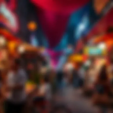 Lively atmosphere in a Dubai night market