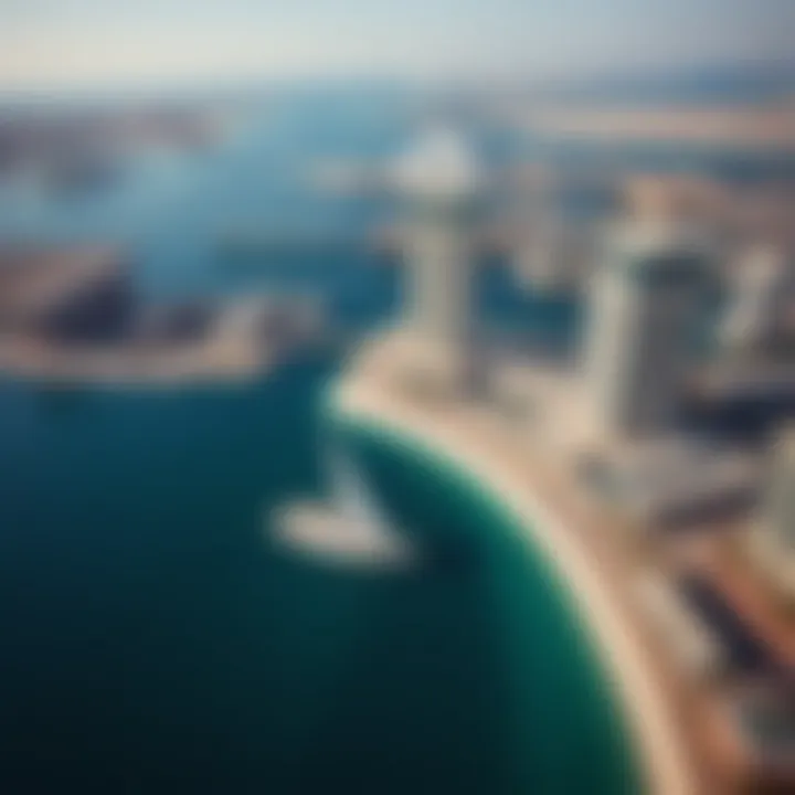 Aerial perspective of Dubai's new waterfront developments