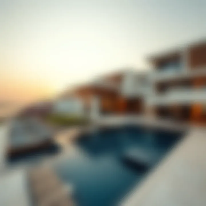 Luxurious beachfront property with modern architecture