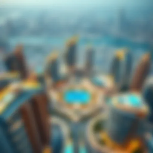 Aerial view of Dubai's skyline showcasing innovative architecture