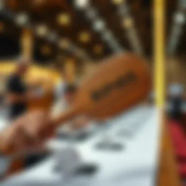 A close-up of a bidding paddle at an auction