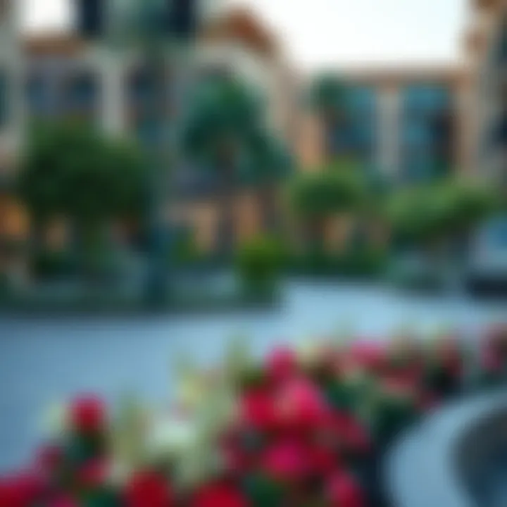 Community Area in Falcon City A vibrant community area within Falcon City featuring lush greenery