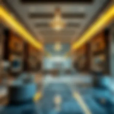 Luxurious lobby area of فندق دبي باركس with elegant decor