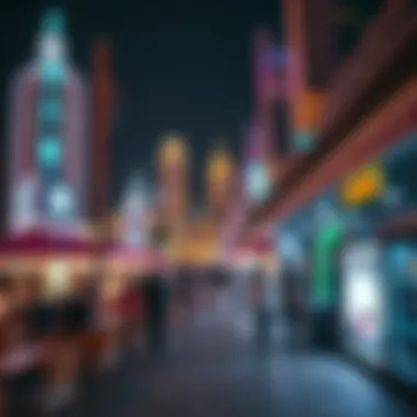 Vibrant nightlife atmosphere along JBR Walk