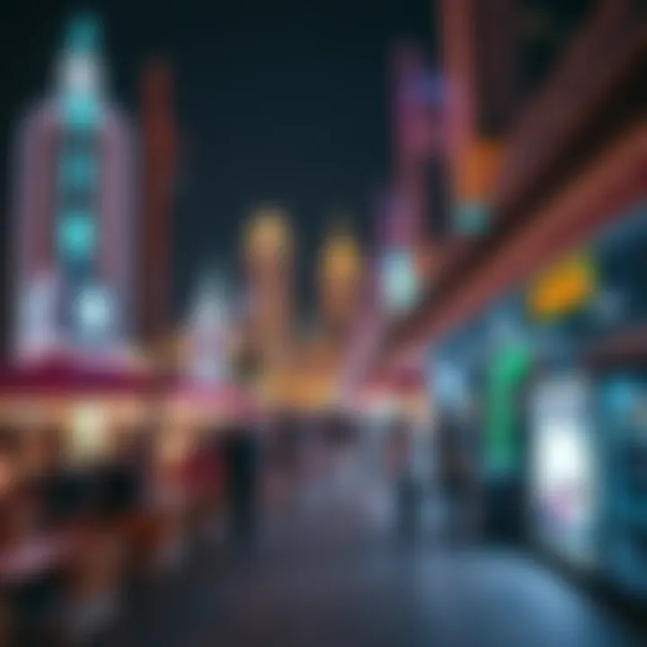 Vibrant nightlife atmosphere along JBR Walk