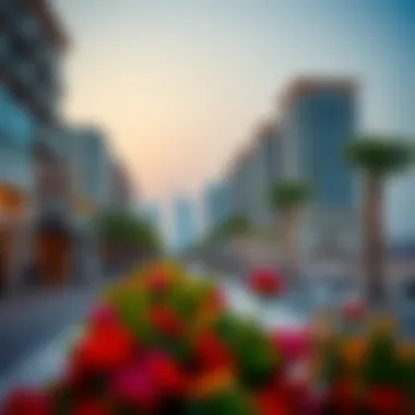 Vibrant Promenade at Jumeirah Beach Residence Vibrant promenade at JBR filled with cafes, shops, and leisure activities, epitomizing the lively atmosphere of the area.