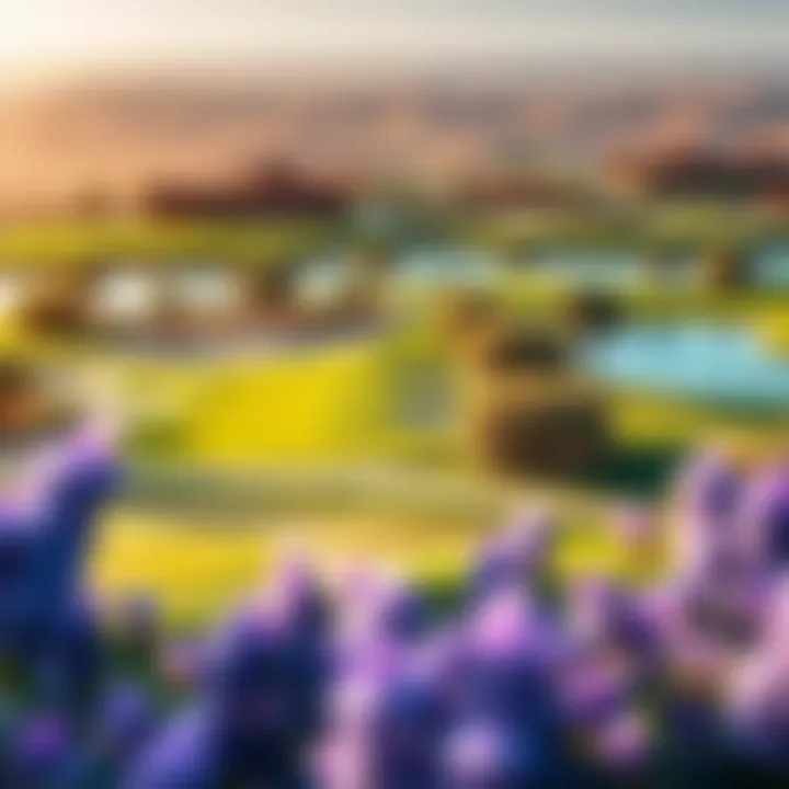 The signature golf course at Jumeirah Golf Estates surrounded by scenic views and tranquil landscapes