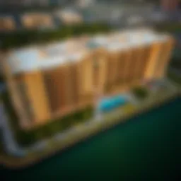 Aerial view of Mangrove Residence showcasing its architectural elegance in Expo City.