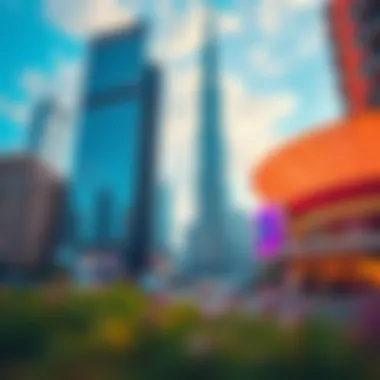 Dynamic Environment of Downtown Dubai The vibrant surroundings of Downtown Dubai featuring iconic landmarks