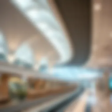 Modern Interior of Nakheel Mall Metro Station Interior design of Nakheel Mall Metro Station emphasizing modern architecture