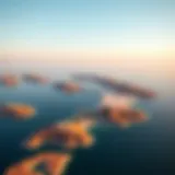 Aerial view showcasing the unique landscape of Pacific Marjan Island