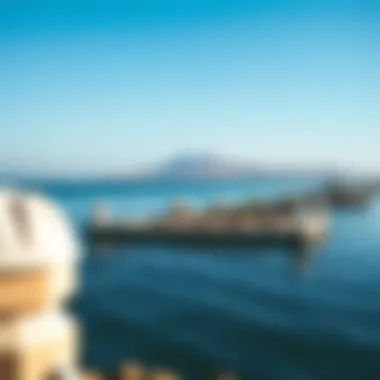 Tranquil Waterfront Scene of Pacific Marjan Island A tranquil waterfront scene illustrating the natural beauty of the island