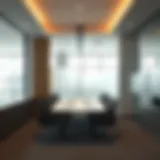 Contemporary office space showcasing partition design