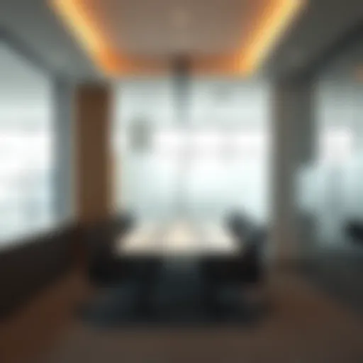 Contemporary office space showcasing partition design