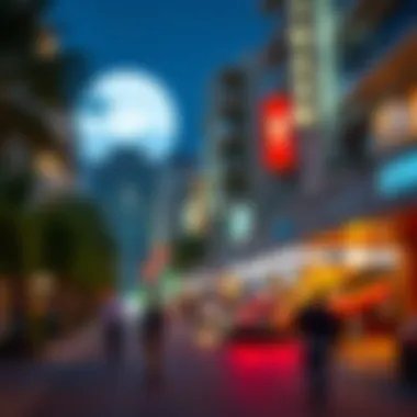 Vibrant Neighborhood Nightlife Vibrant nightlife in a Dubai neighborhood